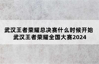 武汉王者荣耀总决赛什么时候开始 武汉王者荣耀全国大赛2024